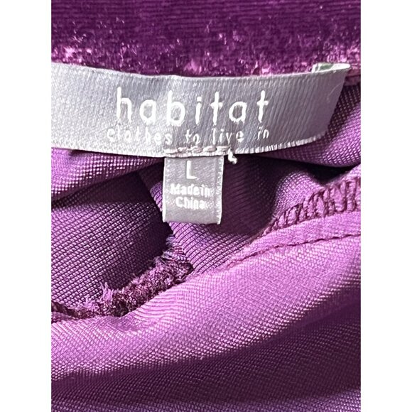 Habitat purple velvet ¾ sleeve button front shirt size L - Picture 11 of 13